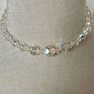 Clear beaded vintage choker necklace